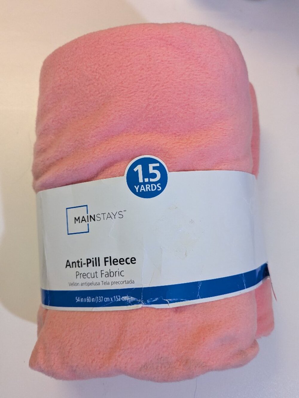 1.5 Yd Yards Mainstays Pink Anti-Pill Fleece Pre-Cut Fabric